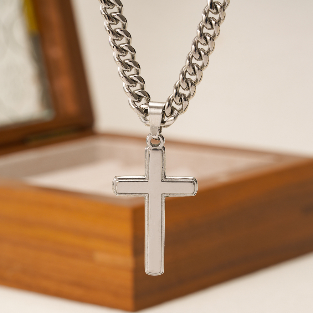Collier chaîne cubaine Silver Cross