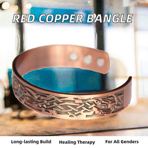 Adjustable copper cuff <b>bracelet</b> for arthritis and fashion with elegant traditional engravings and <b>healing</b> benefits - Product Image 2