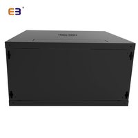 Armoire réseau murale 9U 19 pouces avec porte vitrée ventilée, rack de serveur ventilé et verrouillable pour équipement informatique en acier SPCC