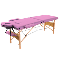 Table de massage pliable de haute qualité à 3 sections, légère, pour usage commercial, avec pieds en bois, design moderne, hauteur réglable, capacité 300 kg