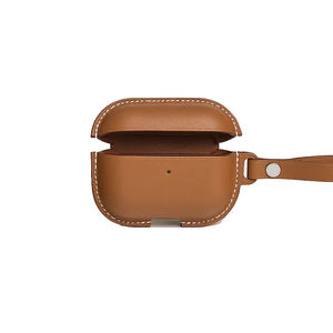Etui en cuir véritable avec porte-clés/sangle pour <span class=keywords><strong>airpods</strong></span> Pro Housse <span class=keywords><strong>de</strong></span> protection Marron Noir Rose Vert Orange Funda - Product Image 4