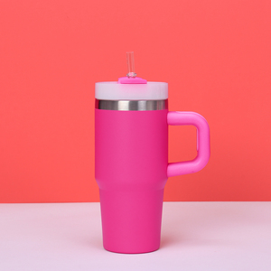 Tasse de voyage extérieure en acier inoxydable H2.0 de 20oz avec poignée et paille logo <span class=keywords><strong>personnalisé</strong></span> pour la rentrée tasse thermos à café - Product Image 1