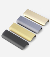 Poignée de tiroir supérieure en forme de G simple de couleur unie RHETECH, en alliage d'aluminium, poignée cachée en forme de L pour commode, chambre à coucher