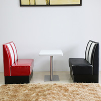 Table basse et chaise de style américain vintage chaise de salle à manger rouge support en bois massif huile cire cuir restaurant mobilier commercial