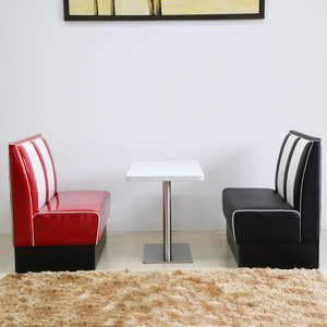 Cổ Điển Mỹ phong cách cafe bàn ghế màu Đỏ ghế ăn gỗ rắn giữ dầu sáp da Nhà hàng thương mại đồ nội thất - Product Image 4