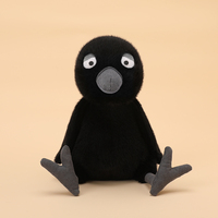 Nouveau noir corbeau corbeaux Jackdaw oiseau en peluche poupée Super doux coton mignon pour Halloween fête décor à la maison ODM personnalisation