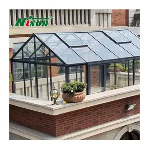 Tiny House Triangle Glass House Solarium Aluminum Gable Sunroom For Veranda Backyard Greenhouse Glass