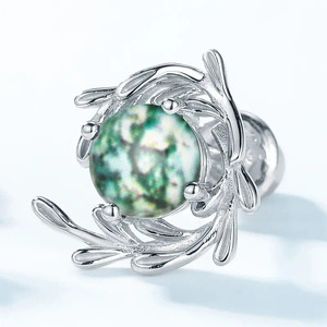 Orecchini a Perno con Muschio Verde per Donne, Stile Naturale, Accessori per Orecchie da Indossare Quotidianamente - Product Image 5