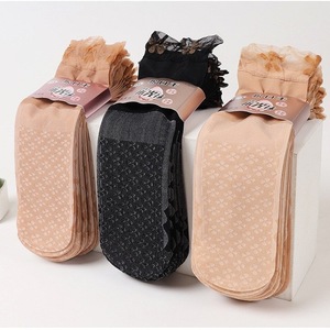 ถุงน่องลายลูกไม้ทรงหลวมกันลื่นถุงเท้าผู้หญิงลำลองบางพิมพ์ลายดอกไม้วัสดุไนลอน - Product Image 3