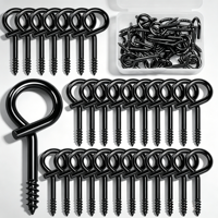 Crochets à œil en fer noir pour lumières de Noël, décoration extérieure, suspension de plantes, paniers à clés - En stock