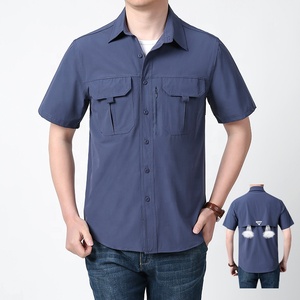 Chemises de construction à boutons pour hommes chemisier de pêche rafraîchissant tenue de randonnée à séchage rapide vêtements de mécanicien d'été chemise de travail - Product Image 3