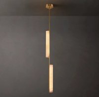 Lustre linéaire en albâtre naturel, suspension en laiton massif à barre unique, éclairage LED pour salle à manger, îlot de cuisine, plafond haut