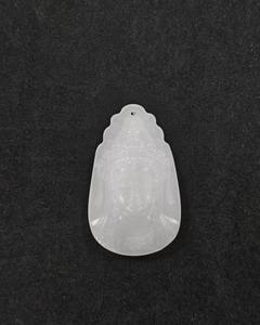 จี้หยกขาวธรร<span class=keywords><strong>ม</strong></span>ชาติแกะสลักด้วยมือรูปพระโพธิสัตว์พร้อมเครื่องประดับศีรษะประดับอย่างหรูหราสำหรับของขวัญทางจิตวิญญาณและการตกแต่งตา<span class=keywords><strong>ม</strong></span>หลักฮวงจุ้ย - Product Image 3