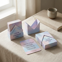 Cartes d'affirmations positives personnalisées avec boîte de présentation en V, impression en gros de jeux de cartes Oracle pour l'autosoins et la santé mentale