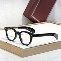 Gafas de Diseño Vintage Unisex TR90, Redondas, con Protección Anti Luz Azul, Patillas Gruesas de Acetato, Montura Sólida para Lectura, Nuevas