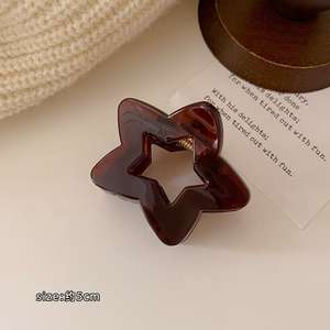 Pince à cheveux de luxe en acrylique pour femme, motif griffe de requin, pentagramme, grande étoile, accessoires capillaires - Product Image 4