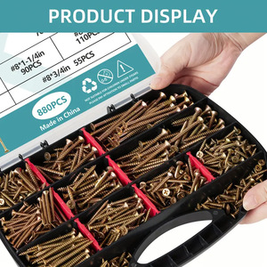 Color Zinc Self Tapping Screw 880Pcs Phillips Head Countersunk Drywall Screws Imperial Inch Grade A Carbon Steel - Product Image 2