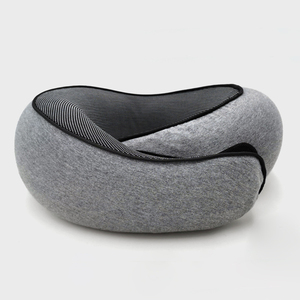 Oreiller de voyage en mousse à mémoire de forme en forme de U à 360 degrés avec logo personnalisable <span class=keywords><strong>Support</strong></span> de cou rempli d'air pour la fonction de massage de voyage en avion et en voiture - Product Image 3