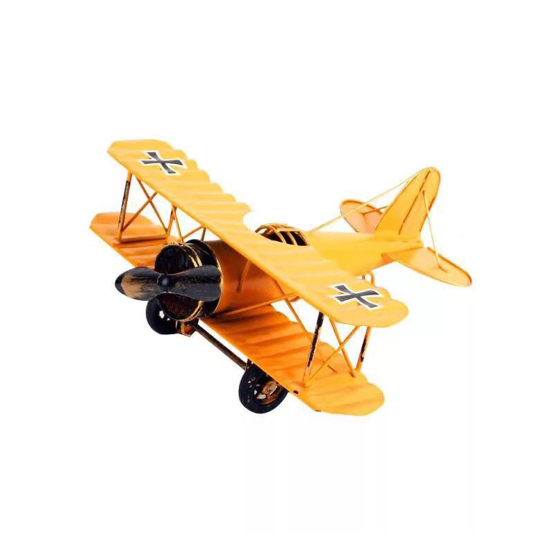 Vintage Airplane Model Metal Handicraft Wrought Iron Aircraft, for World War II 2-layer Combat Plane Mockup Model Photo Props