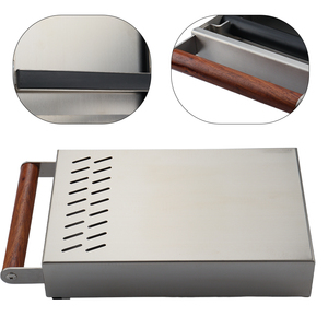 Accessoires de café Boîte à frapper en métal Poignée en bois en acier inoxydable Espresso Coffee Knock Box Tiroir avec bac amovible Grand - Product Image 2