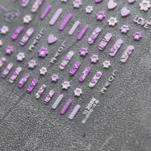 <span class=keywords><strong>2022</strong></span> nouveaux designs Nail art autocollants 5D en relief rose doux fille amour <span class=keywords><strong>gel</strong></span> ongles autocollants pour la décoration des ongles - Product Image 3