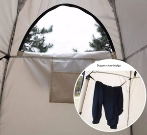 Tente de Douche et Toilettes Instantanée Pop-Up Moderne Étanche avec Fenêtre Kaki 1.2x1.2x1.9M Quatre Saisons pour Camping – Prix Abordable - Product Image 4