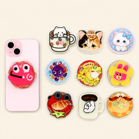 Support extensible personnalisé et poignée de téléphone mignonne en forme de dessin animé, support mobile universel pliable pour smartphones et tablettes