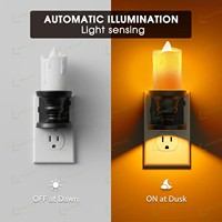 LOHAS Veilleuse en forme de bougie ambrée Veilleuse LED à intensité variable Veilleuse sans flamme pour chambre à coucher Couloir Salle de bain