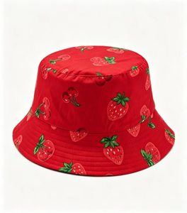 Chapeau Bob Imprimé Fraise Cerise pour Femme – Casquette de Pêcheur Estivale Anti-UV à Motif Fruité - Product Image 5