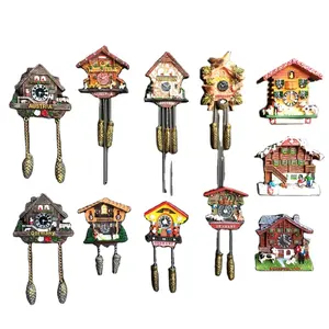 Factory Spot Wholesale Germany, Austria And Switzerland Travel Souvenir Artifact Gift Gu Gu Clock Painted Refrigerator Stickers
