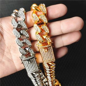 Cadena de eslabones cubanos de 20mm con diamantes de imitación, collar de plata y oro cubano, joyería de hip hop barata - Product Image 6