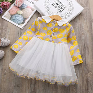 Vestidos de Algodón de Diseño Moderno con Flores Amarillas para Cumpleaños de 1 Año, Compra Directa del Proveedor en China - Product Image 2