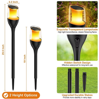 Lampe torche solaire en forme de gobelet, effet flamme, lampe de jardin LED étanche, piquet de sol, décoration extérieure pour allée, cour