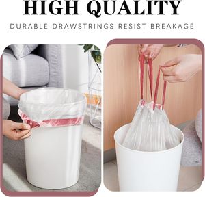 Bolsas de Basura Blancas con Cordón, 120 Unidades, Sin Perfume, Gruesas, de Plástico, para Contenedores de Basura, 22.1 x 25.6 Pulgadas, Aptas para Cestas de Basura de 30L - Product Image 3