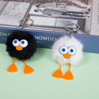 Porte-clés en peluche super mignon et doux en forme de loutre ou de canard, pendentif pour clés de voiture, petite poupée en peluche, breloque pour sac d'école et sac à dos