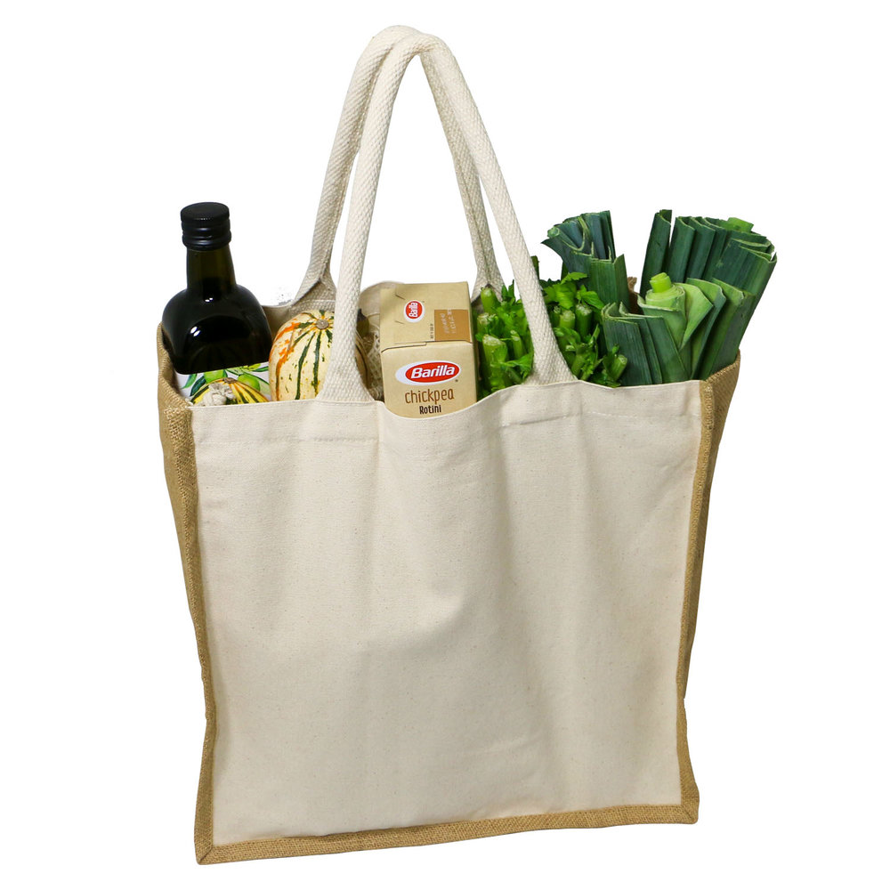 Organic Canvas & Jute Tote Jar for Advertising & Grocery Shopping