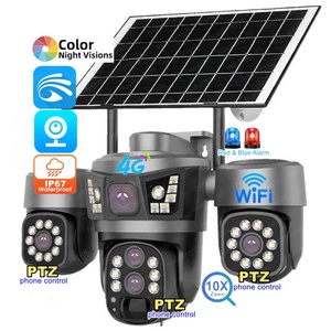 V380 4G SIM IP67 15MP HD 3Lens 3PTZ 10X Zoom R&D Alarm Outdoor 360 Solar CCTV PTZ IP Wifi Wireless <b>Security</b> Cameras Surveillance - Product Image 1
