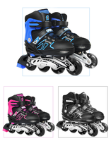 Patins à roulettes ajustables pour enfants Istaride, garçons, 4 roues, fermeture à lacets, multi-saisons