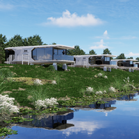 Zent Ventes directes d'usine de haute qualité de péniche en aluminium flottante préfabriquée de luxe pour les capsules spatiales de divertissement