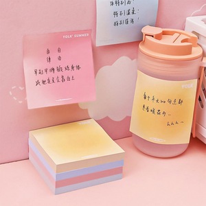 Note adesive di cancelleria Kawaii <span class=keywords><strong>e</strong></span> Post nota promozionale Logo personalizzato serie di colori Note autoadesive facili Post Memo pad - Product Image 2