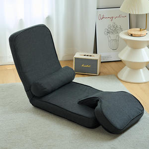 Sofá Tatami Reclinable Gris Oscuro Plegable con Soporte Lumbar para Uso en Interiores y Exteriores - Product Image 1