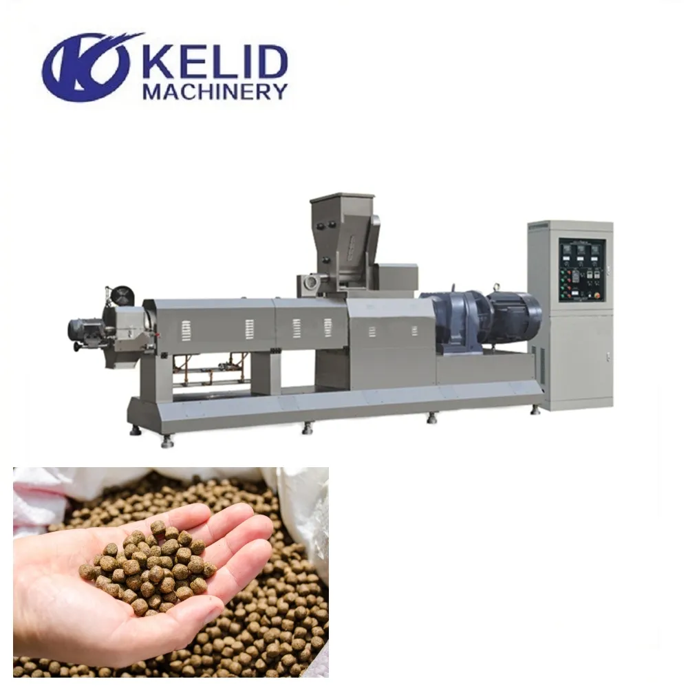 KLD Twin Screw Extruder Floating Fish Food Pellet Processing Line Making Machinery Fish Feed