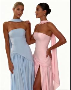 Vestidos Elegantes para Mujer, con Cierre de Cremallera en Contraste de Color, Abertura Asimétrica, Estilo Sexy para Vacaciones - Product Image 6