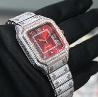 Montre de luxe en acier inoxydable avec logo personnalisé de haute qualité, sertie de diamants, pour hommes et femmes, 40 mm, style Carters, Reloj Para Hombre