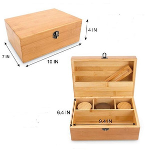 Custom bamboo stash box kit smell proof wood stash box grinder combo