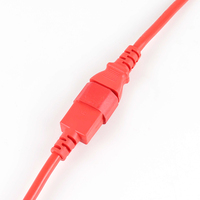 Câble d'alimentation certifié VDE H05VV-F 3G1.5 2M rouge avec connecteur IEC C15 + prise C14
