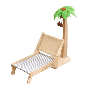 <b>Cat</b> <b>Scratching</b> <b>Post</b> Solid Wood Coconut <b>Tree</b> Design Deformable <b>Cat</b> Bed Lounge Chair With Scratcher For <b>Cats</b> - Product Image 5