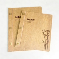 Conception personnalisée, couverture en bois massif de qualité supérieure A4/A5 avec page intérieure en PVC pour les magasins, les bars, les hôtels, les restaurants, couverture de menu en bois