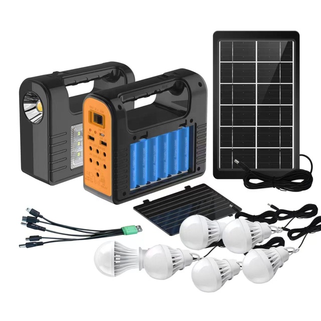 Easy Power New Design All in One Solar Generator Home Solar Power System Kit Camping Outdoor 6000mAh 6W Flashlight