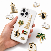 Autocollant personnalisé pour téléphone en métal émaillé, alliage de zinc, Émirats arabes unis, Oman, Arabie Saoudite, Koweït, badge autocollant pour coque de téléphone portable